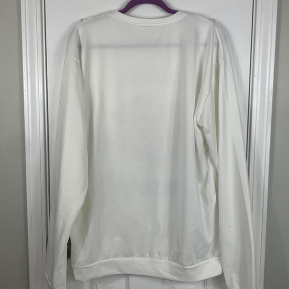 NWOT Thanksgiving thin white long sleeved sweatshirt bust 24”. Turkey on front - Picture 6 of 6